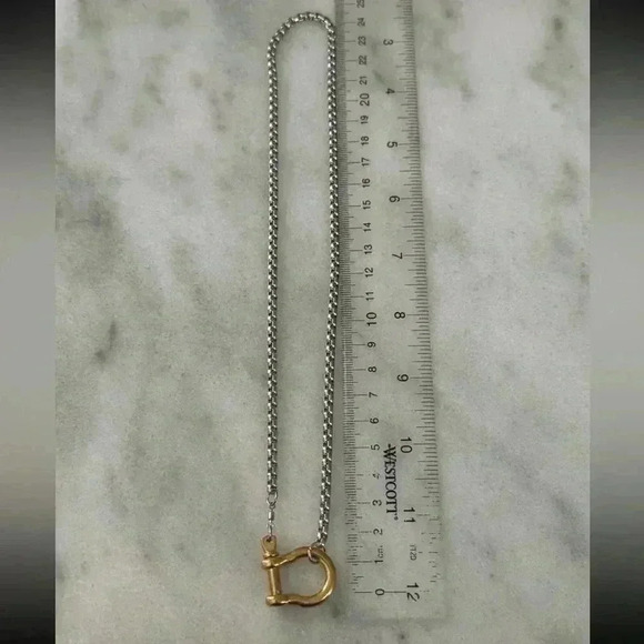 COPY - COPY - Gold Chain Two Tone Silver Horse Bit Chunky Charm Clasp Carabiner… - Picture 3 of 4